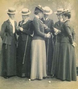 #15  1905 Women wearing  Golfing Outfit -straw boater hats - HSF Challenge # 15 - The Great Outdoors