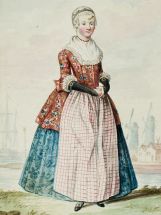1770s Dutch Woman's Outfit with Caraco Jacket found on digita_bunka_ac_jp