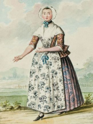 1770s Dutch Woman's Outfit with Pinner Apron 1 found on digital_bunka_ac_jp